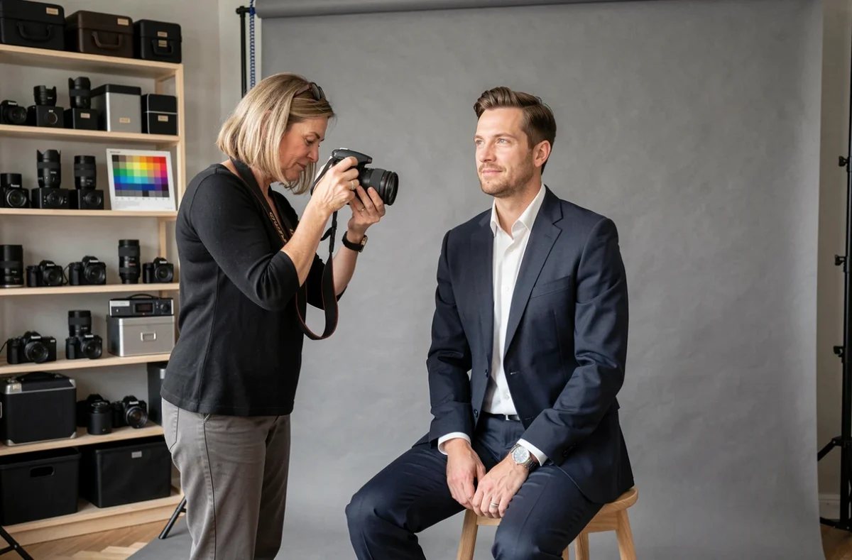 Séance portrait professionnelle en studio avec un photographe expérimenté à Eaubonne